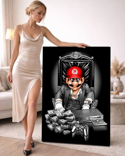 Картина з персонажем &ndash; Super Mario Money &ndash; для офісу - 30х40 см