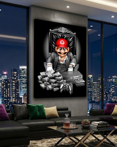Картина з персонажем &ndash; Super Mario Money &ndash; для офісу - 30х40 см
