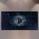 Картина на полотні - Bitcoin Blue для офісу та подарунок трейдеру - 30х60 см