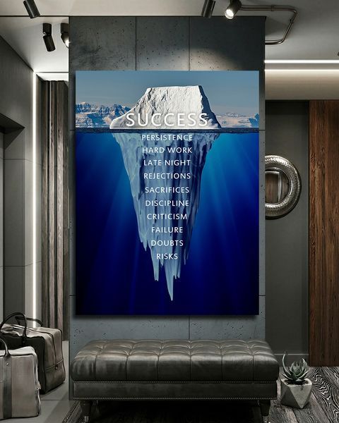 Картина айсберг успеха на холсте - Современный декор в кабинет и офис - &laquo;Success Iceberg&raquo; - 30х40 см