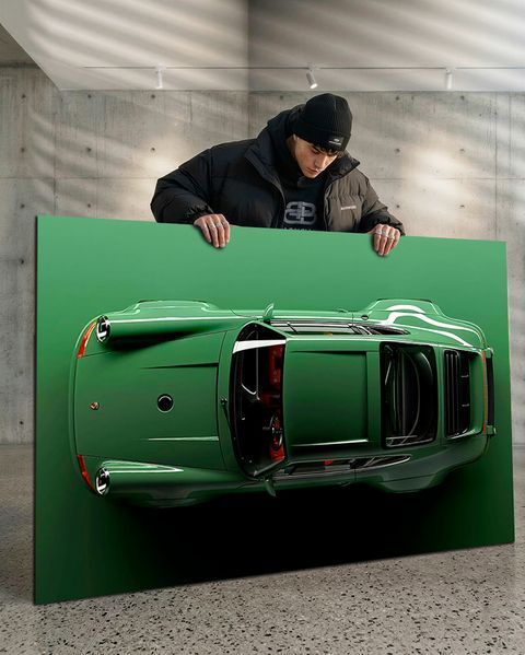Картина з машиною Porsche 911 Green Dream - Декор для дому та в кімнату - 40х60 см