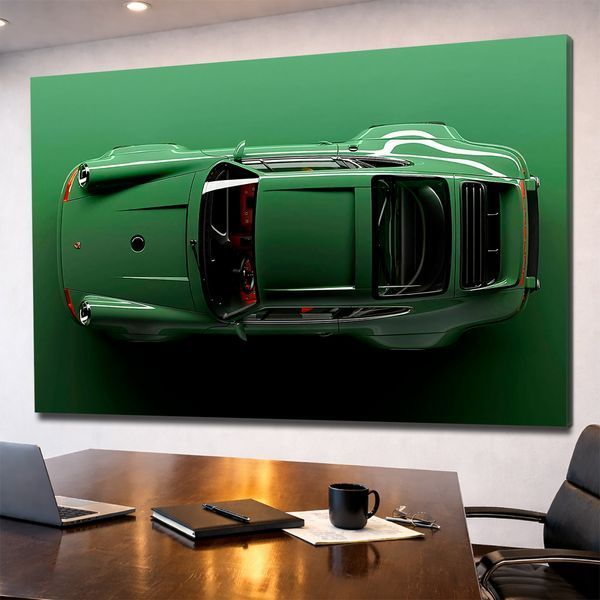 Картина з машиною Porsche 911 Green Dream - Декор для дому та в кімнату - 40х60 см