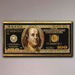 Чорна Картина сто доларів - Golden 100 Dollars - 50х100 см