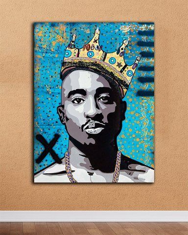 Картина з реп виконавцем - 2PAC KING - 30х40 см