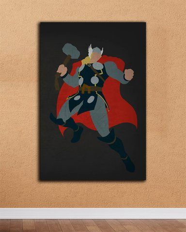 Картина з героєм коміксу Marvel - Тор Класичний Образ - 40х60 см