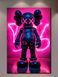 Поп-арт картина на холсте - KAWS Neon Art декор для офиса и кабинета - 40х60 см MIX-726 фото 1