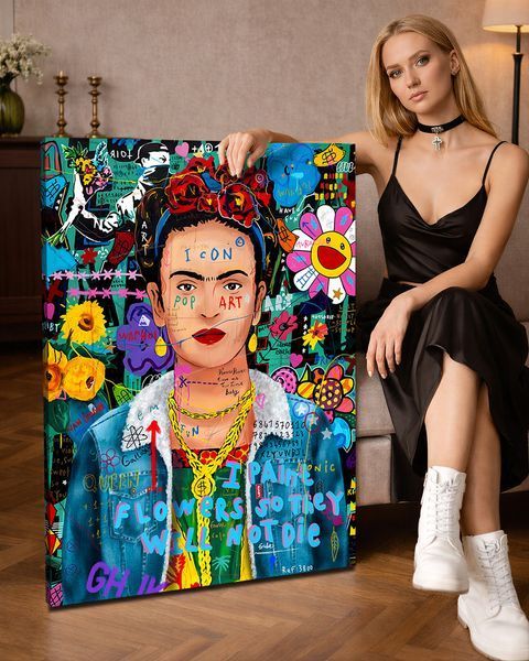 Арт картина для сучасного інтер'єру "Frida Kahlo Icon" 30х40 см