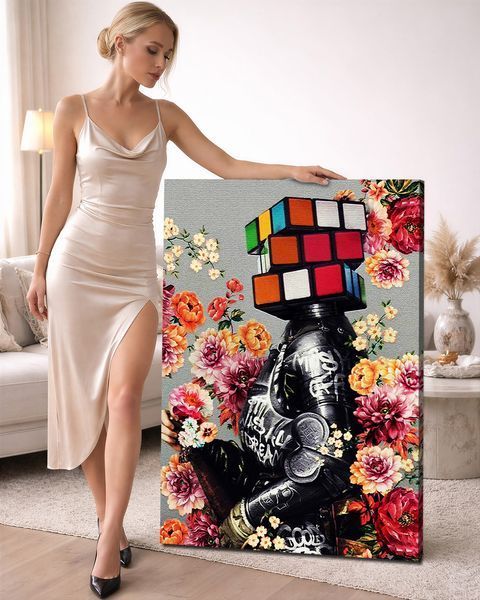 Арт картина с цветами для интерьера "Flower Mind" 50х70 см