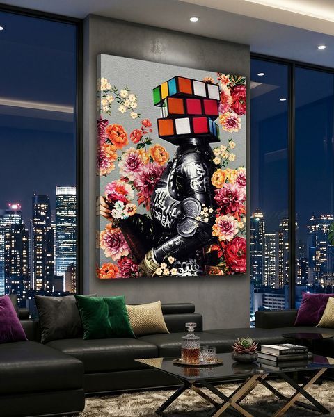Арт картина с цветами для интерьера "Flower Mind" 50х70 см