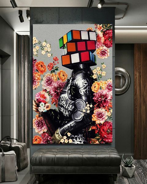 Арт картина с цветами для интерьера "Flower Mind" 50х70 см