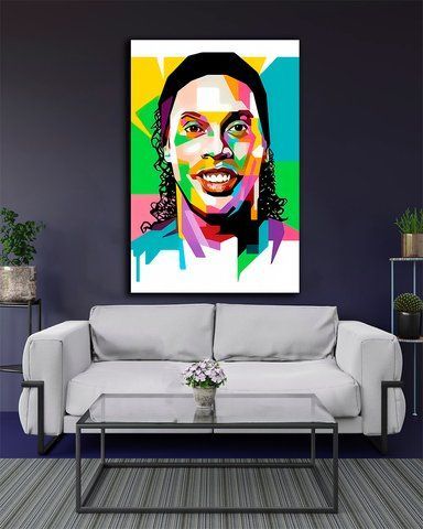 Картина с футболистом - Ronaldinho Art - 80х120 см