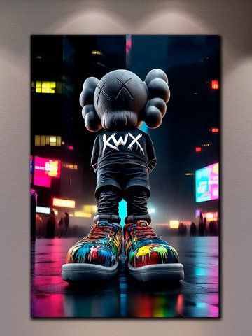 Картина на полотні - KAWS Кольорові кроки декор для офісу та кабінету - 40х60 см