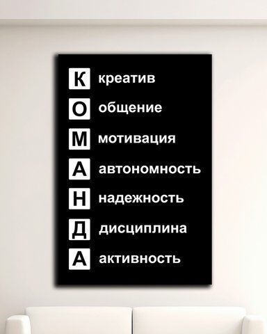 Мотиваційна картина - Команда - 60х90 см