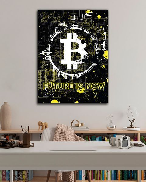 Картина на полотні Bitcoin Cash - Подарунок трейдеру та декор в офіс - 30х40 см