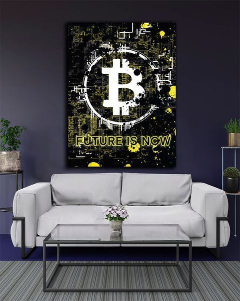 Картина на полотні Bitcoin Cash - Подарунок трейдеру та декор в офіс - 30х40 см