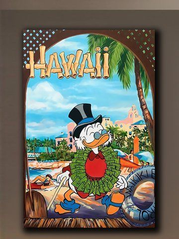 Картина для офиса - Scrooge Hawaii Chill - 100х150 см