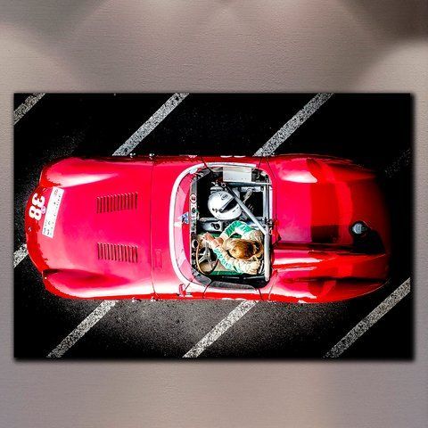 Картина з машиною Classic Speed 38 - Ретро декор для дому та гаража - 100х150 см