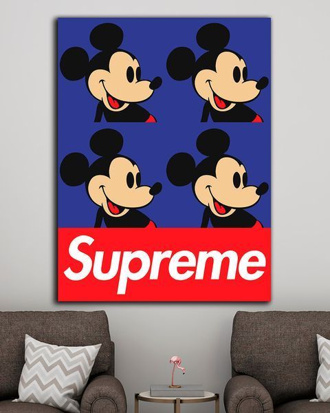 Поп арт картина на полотні для сучасного інтер'єру "Supreme Mickey" 90х120 см