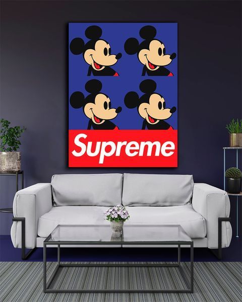 Поп арт картина на полотні для сучасного інтер'єру "Supreme Mickey" 90х120 см