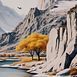 Пейзажная картина с горами для спальни &laquo;Горы у реки&raquo; 40х60 см MIX-717 фото 7