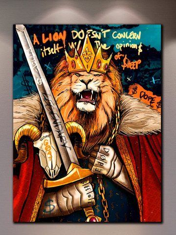 Картина для офісу або кабінету - Lion King Legend - 50х70 см