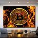 Картина на холсте Пылающий Bitcoin - Подарок трейдеру и декор в офис - 30х40 см MIX-266 фото 2