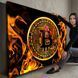 Картина на холсте Пылающий Bitcoin - Подарок трейдеру и декор в офис - 30х40 см MIX-266 фото 4