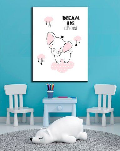 Картина для дитячої кімнату - Слоник Big Dream - 90х120 см