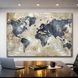 Картина на холсте с картой мира - &laquo;Platinum World Map&raquo; - 30х40 см