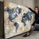 Картина на холсте с картой мира - &laquo;Platinum World Map&raquo; - 30х40 см