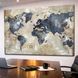 Картина на холсте с картой мира - &laquo;Platinum World Map&raquo; - 30х40 см
