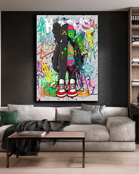 Поп-арт картина на полотні - Kaws Graffiti Style для офісу та кімнати - 30х40 см