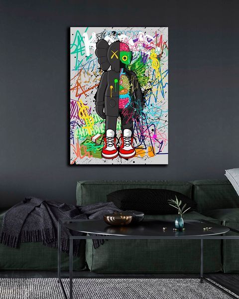 Поп-арт картина на полотні - Kaws Graffiti Style для офісу та кімнати - 30х40 см