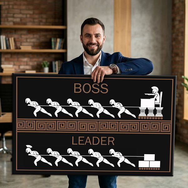 Мотиваційна картина для офісу - Boss & Leader - 40х60 см