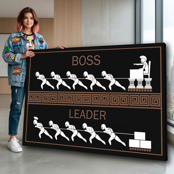 Мотиваційна картина для офісу - Boss & Leader - 40х60 см