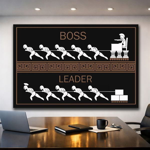 Мотиваційна картина для офісу - Boss & Leader - 40х60 см