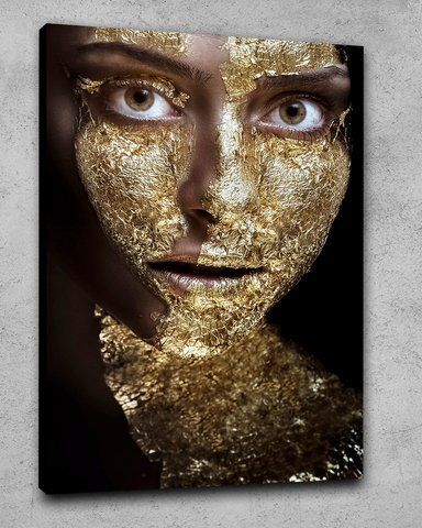 Картина на полотні Золоте обличчя Golden Face для студії краси та кабінету косметолога - 40х60 см