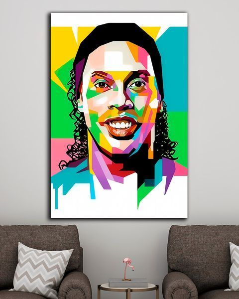 Картина с футболистом - Ronaldinho Art - 40х60 см