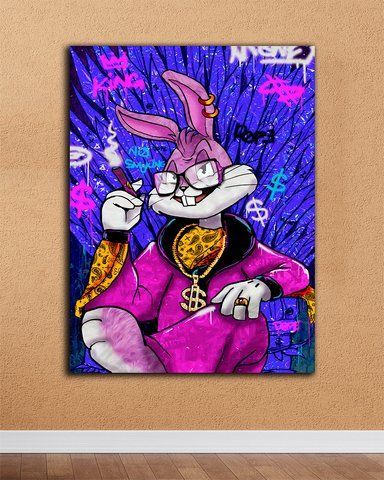 Картина в офис или кабинет - Bugs Banny King - 30х40 см