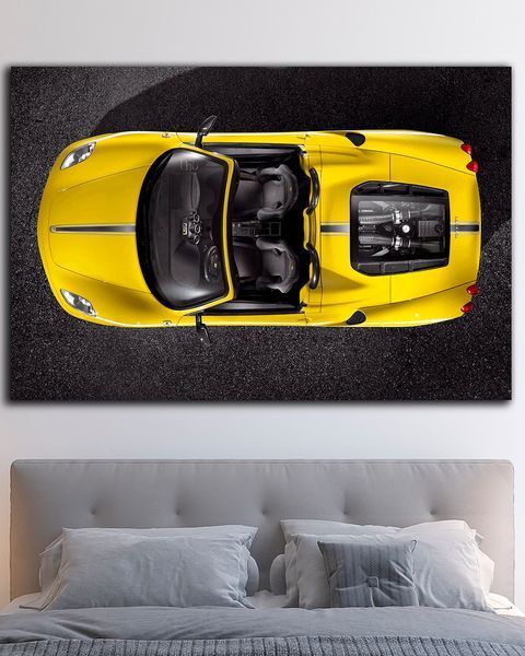 Картина с машиной - Ferrari Yellow Dream - 40х60 см