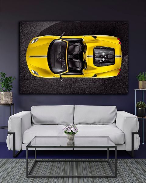 Картина с машиной - Ferrari Yellow Dream - 40х60 см