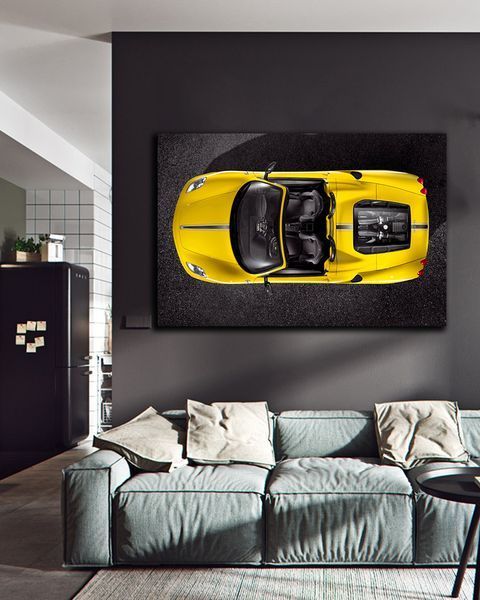 Картина с машиной - Ferrari Yellow Dream - 40х60 см
