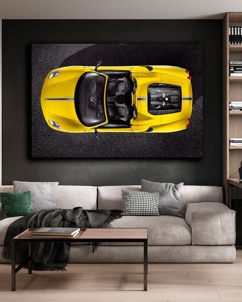 Картина с машиной - Ferrari Yellow Dream - 40х60 см