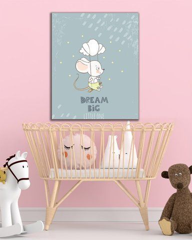 Картина для дитячої кімнату - Мишеня Big Dream - 30х40 см