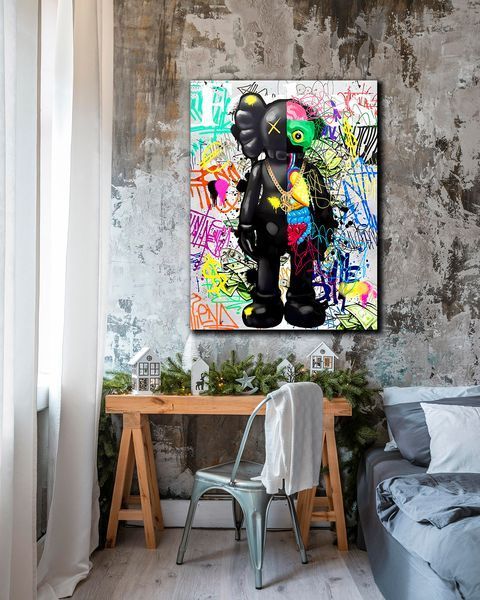 Мотиваційна картина на полотні - KAWS Dollar Forbes для кабінету та офісу - 30х40 см