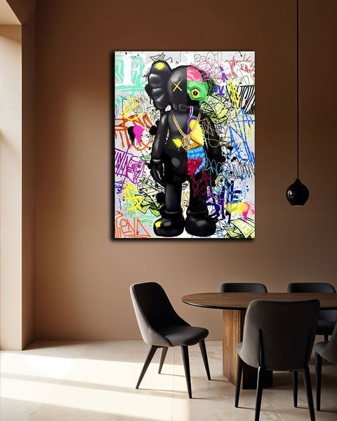 Мотиваційна картина на полотні - KAWS Dollar Forbes для кабінету та офісу - 30х40 см