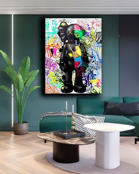 Мотиваційна картина на полотні - KAWS Dollar Forbes для кабінету та офісу - 30х40 см