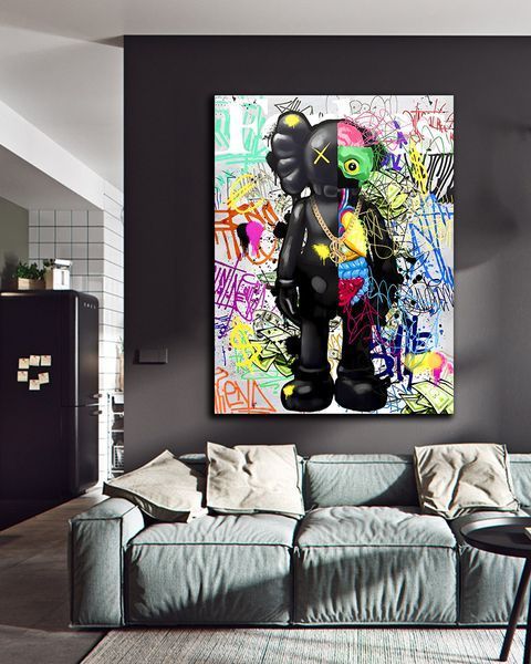 Мотиваційна картина на полотні - KAWS Dollar Forbes для кабінету та офісу - 30х40 см