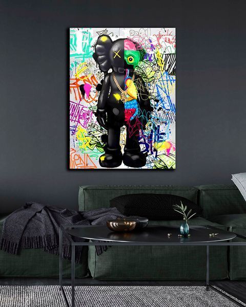 Мотиваційна картина на полотні - KAWS Dollar Forbes для кабінету та офісу - 30х40 см
