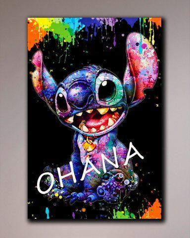 Картина на холсте Стич Ohana для детской комнаты - 60х90 см